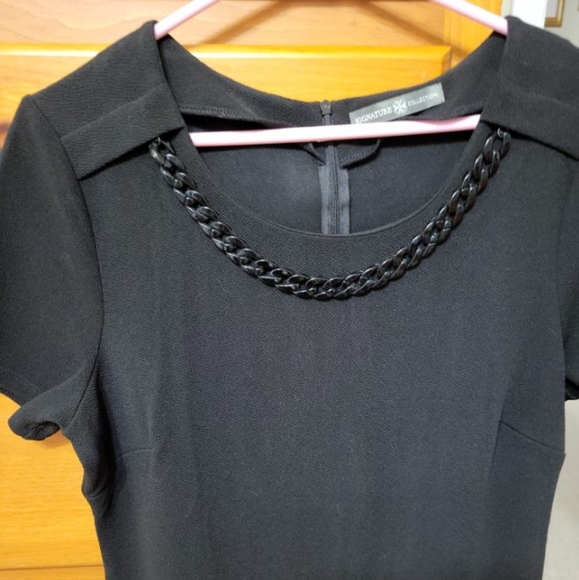 BNWOT Black Shift Dress with Chain Detailing - Picture 2 of 5